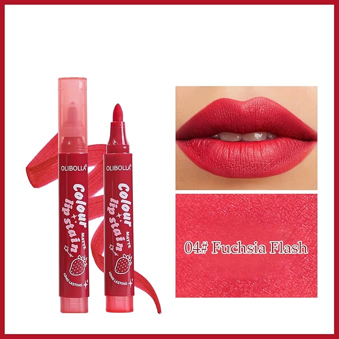 Matte Lip Stain Pen - Transfer Proof & Waterproof Lip Liner, Velvety Smooth, Highly Pigmented Full Coverage, All Day Wear (0.12 fl.oz)