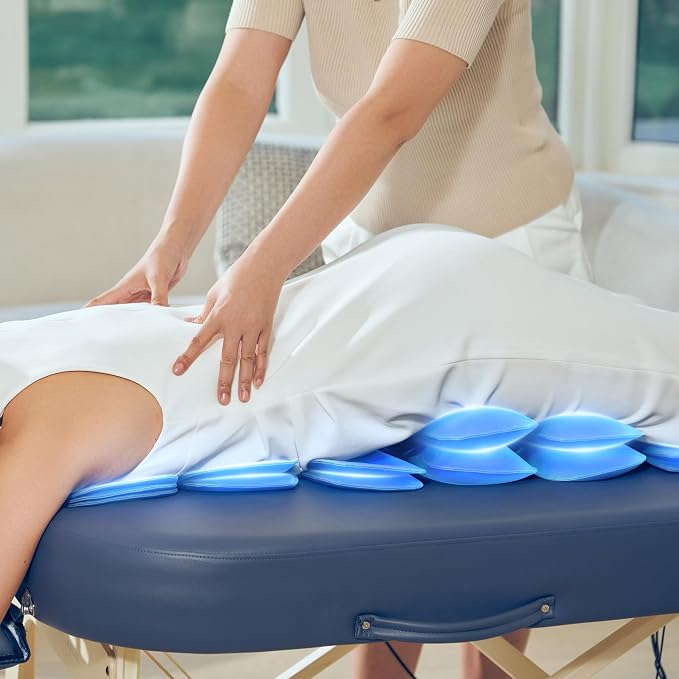Concord 30” Portable Massage Table Airwave Full Body Stretching with Airbags 3D Lumbar Traction for Professional & Home Use Chiropractic Bed Royal Blue