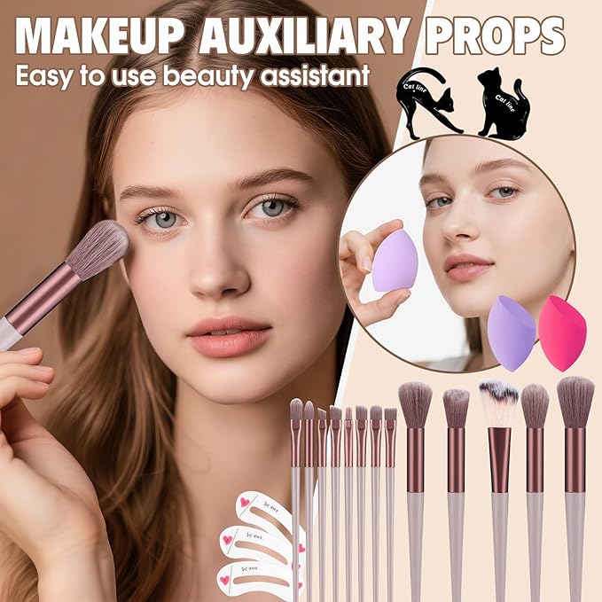 Makeup Set for Women Full Kit Include Eyeshadow Concealer Palette Lip Gloss Lipstick Eye Pencil Makeup Brushes, All In One Makeup Gift Set For Teen Girls and Beginner, Stocking Stuffers for Teen Girls