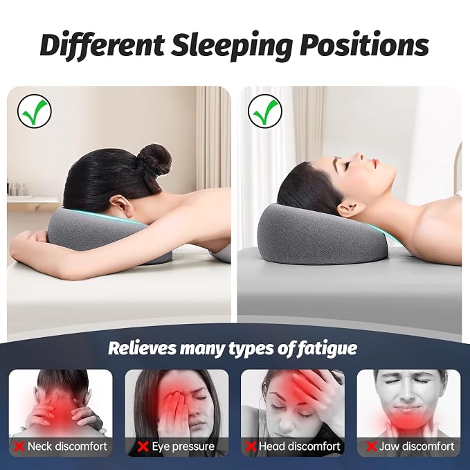 xiaomubiao Face Down Pillows for Massage Table, Massage Headrest for Bed, Face Pillow for Stomach Sleeping, BBL Pillow After Surgery Post Eye Surgery & Vitrectomy Recovery, Removable Cover Grey