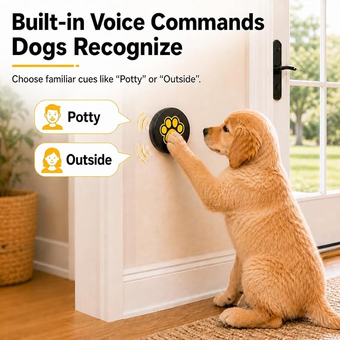 ChunHee Dog Bells to Go Outside - Bell for Dogs to Ring to Go Potty | Durable Chew-Resistant Design | 5 Adjustable Volume & 36 Custom Ringtones | Dog Bells to Go Outside Without Barking