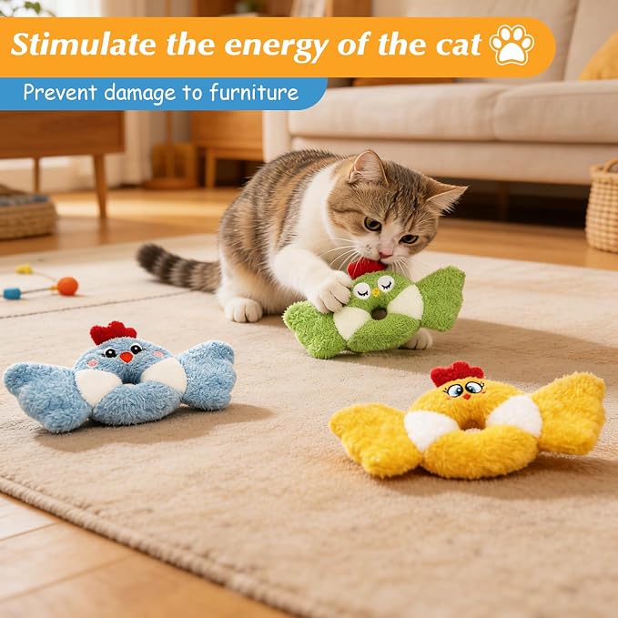 ETEKYER Cat Toys Bird, Catnip Toys for Indoor Cats, 3 Pack, 8.66 Inches