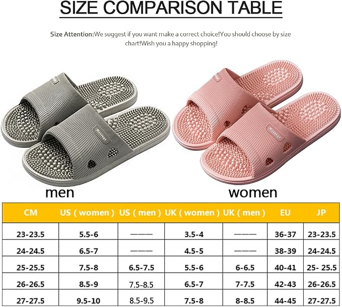 Acupressure Massage Slippers for Plantar Fasciitis for Women Acupuncture Slippers Arthritis Neuropathy Pain Relief Non-Slip Massage Sandals Womens Stress Relief Gifts for Bath (US Women 5.5-6, Pink)