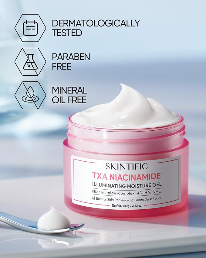 MSH Niacinamide Brightening Cream,Fades Dark Spots, Evens Skin Tone, Tranexamic Acid, α-Arbutin, 5X Ceramides, Centella Asiatica, Suitable for Oil and Acne-prone skin, 3.52fl.oz / 100g