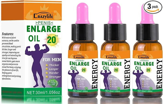 Crazylife Enlargement Oils Increase Penile Cream Growth Bigger Men Private Parts Male Enlarge Oil for Men (30ml) (3)