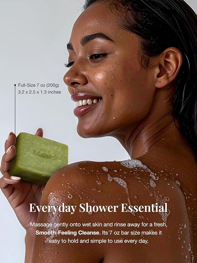 Body Scrub Bar Soap, 7 Oz (200g), Korean Exfoliating Body Wash Bar with Green Tea & Centella Extract, Subtle Fruity Citrus Scent, Deep Cleaning, Moisturizing & Refreshing, Sunrise Mist