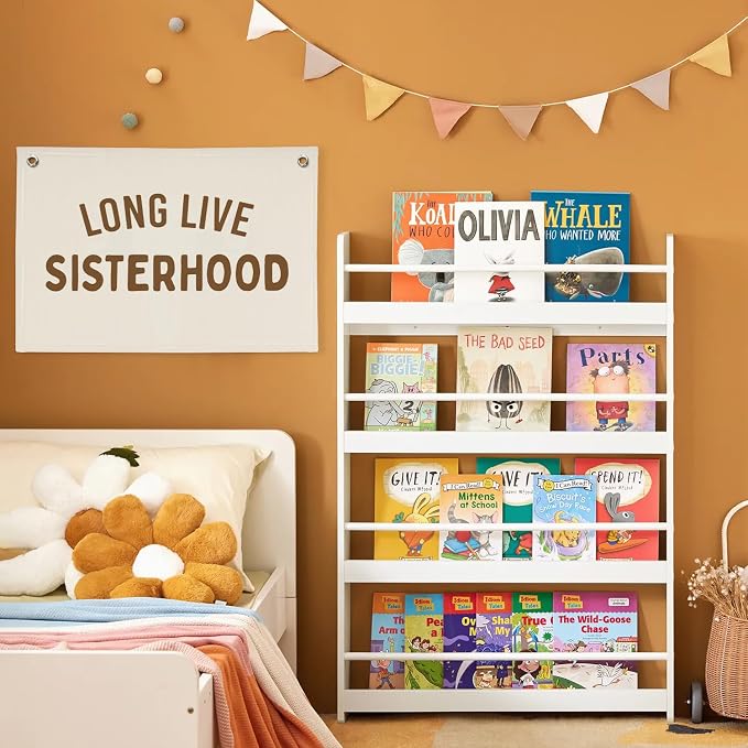 Girls Room Decor,Long Live Sisterhood Canvas Banner,Nursery Playroom Wall Decor for Girls Bedroom Toddler Decorations Teen Girls Room Decor,Twins Bedroom Decor Flag Canvas Banner 30x20 Inch