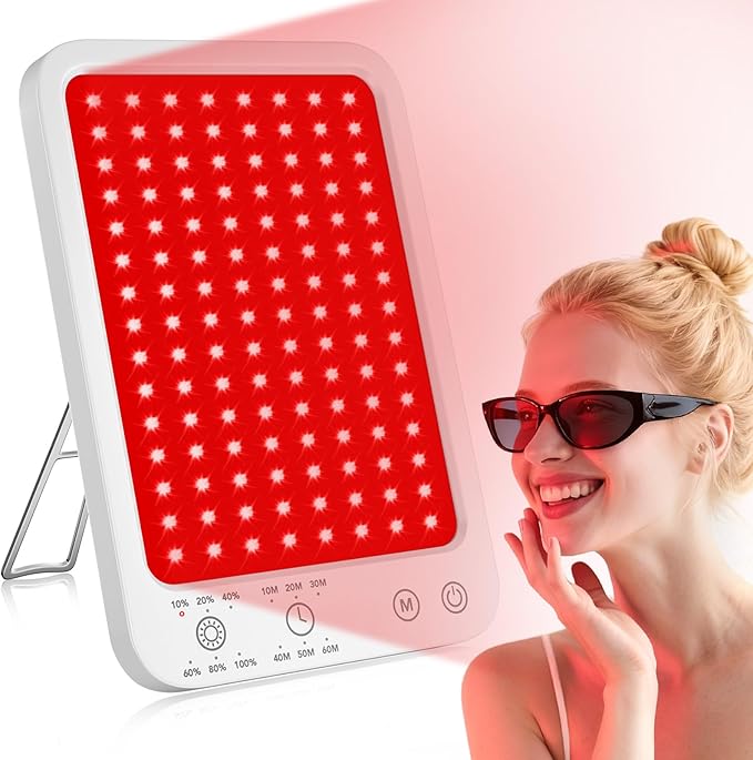 Red Light Therapy for Body Face, Infrared Red Light Panel with Adjustable Stand, 660nm and 850nm Near Infrared Therapy Lamp with 3 Modes, 6 Adjustable Brightness and Timer, for Home and Travel Use