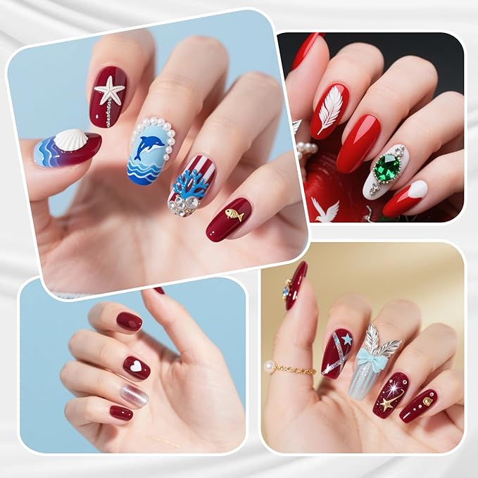 Cherry Red Nail Polish, Quick Dry Nail Polish, No UV Lamp Needed, Streak Free, Long- Last Fingernail Polish for Nail Manicure Salon DIY Nail Art, 0.35 fl oz