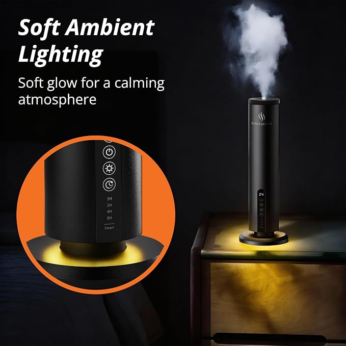 Diffuser Tower Wireless - Essential Oil Fragrance - 1500 SqFt Wide Coverage – Cordless Rechargeable Waterless Aromatherapy, 8-Day Battery, Aluminum Body, Idead Home Office Spa Hotel Bedroom