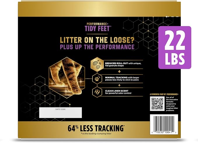 Purina Tidy Cats Tidy Feet Clumping Low Tracking Cat Litter With Odor Control – Clean Linen Scent - 22 lb. Box