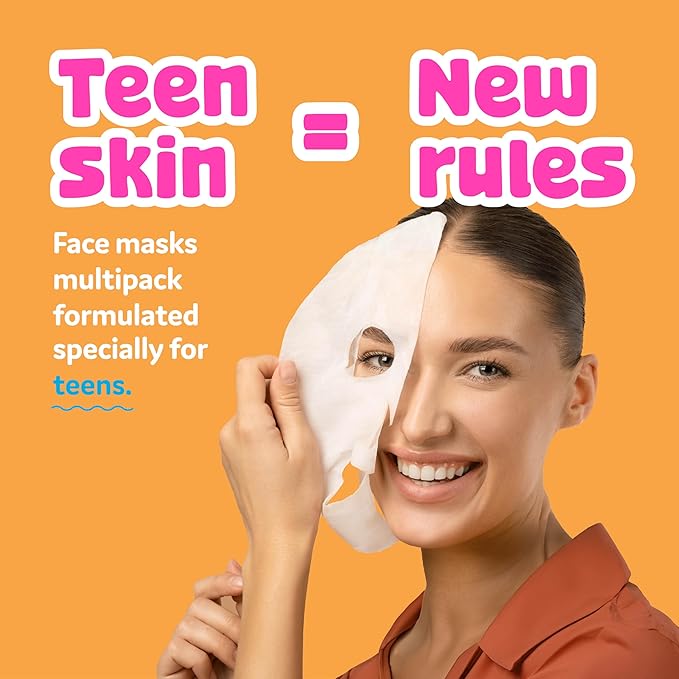 BeYoutiful 10 Face Mask Gift Set for Kids and Teens, Easter Basket Stuffers, 10 Hydrating Sheet Masks in a Gift Box, for Sleepovers Spa Nights, Vegan Skincare, Easter Gifts for Kids