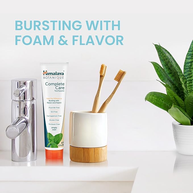 Himalaya Botanique Complete Care Toothpaste - Herbal, Mint, Fluoride-Free, SLS Free - 5.29 Oz, 4 Pack