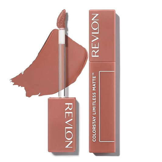 Revlon ColorStay Limitless Matte Liquid Lipstick, Vegan Formula, No-Budge, Longwear Lip Color, Long Lasting, Lightweight/Comfortable, Waterproof, 001 Beauty Sleep, 0.17 fl oz