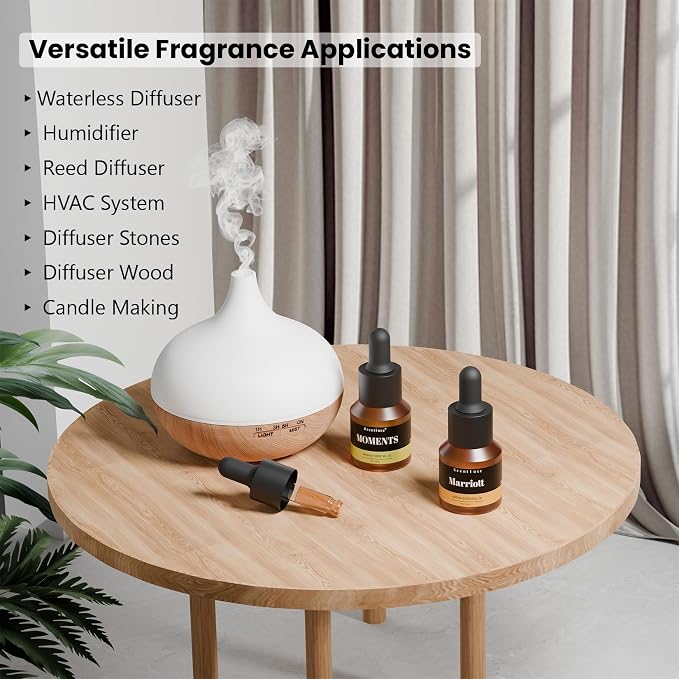 Scent Diffuser Oil - Moments - Inspired by JW Marriott for Home Premium Fragrance Oil for Ultrasonic and Waterless Diffusers and Crafting - 15 mL, Glass Bottle with Dropper