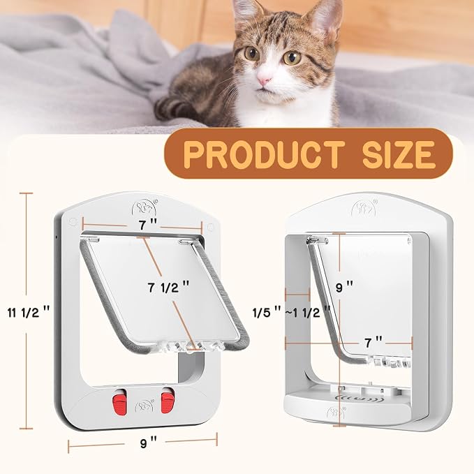 HIDROSIL Cat Door for Door with Magnetic Collar