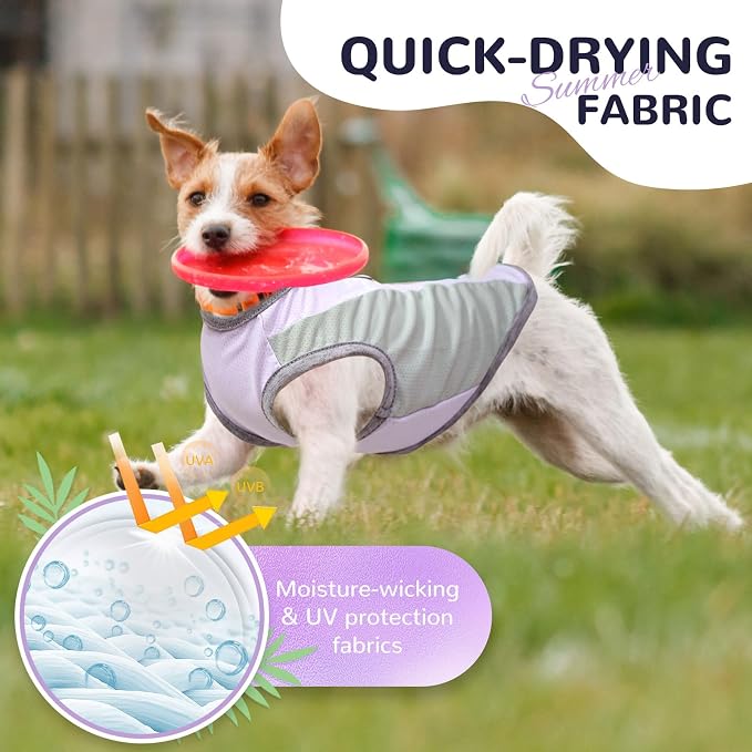 Dog Cooling Vest with D-Ring Dog Tshirt Sun Protection Small Puppy Clothes for Girls Boys Stretchy Shirts for Dogs Lightweight Breathable Shirt French Bulldog Frenchie Dachshund Clothes