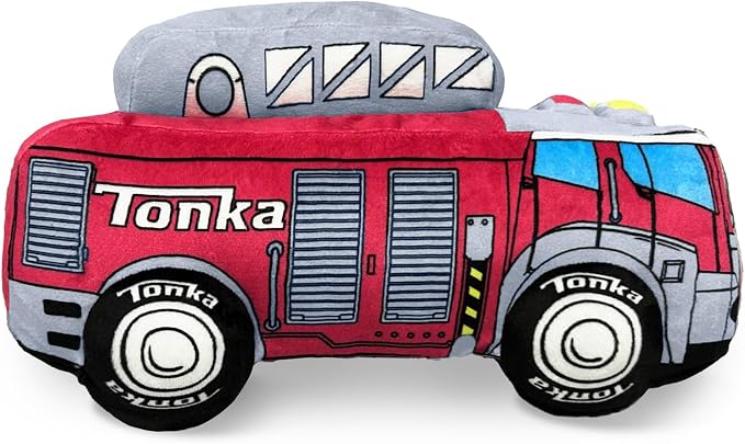 Northwest Hasbro Tonka First Responders Hugger Pillow & Silk Touch Throw Blanket Set, Fire Truck Stuffed Pillow, 50x60 Inch Blanket and 11 Inch Plushie