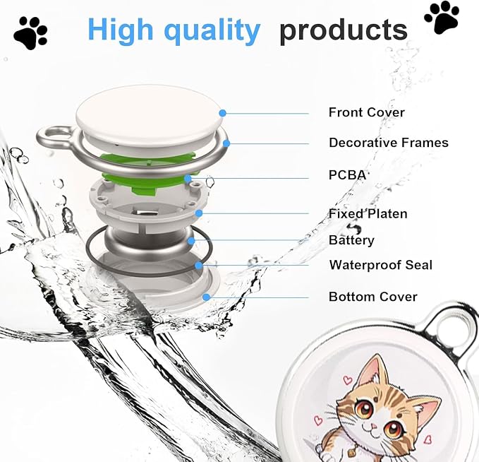 GPS Tracker for Vehicles – Real-Time Global Coverage Tracking Device for Cars, Kids, and Pets | Long Battery Life, No Monthly Fees & No SIM Card Required（Cat Style）