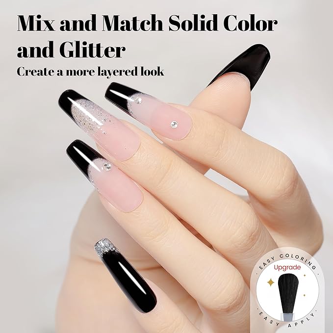 YTD Likomey Black Gel Nail Polish,15ml Salon Home DIY Manicure and Pedicure Fall Winter Soak Off UV Color Varnish,CS451