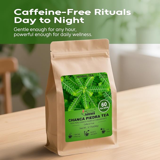 FullChea - Chanca Piedra Tea Bags, 60 Count, Dried Chanca Piedra Leaves | 100% premium chanca piedra stone breaker herbal tea, non-GMO, caffeine-free for daily internal wellness