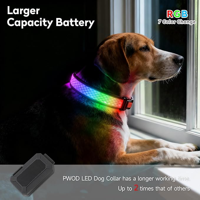 LED Dog Collar, Light Up Dog Collar,for Night Walking(Small,Black)