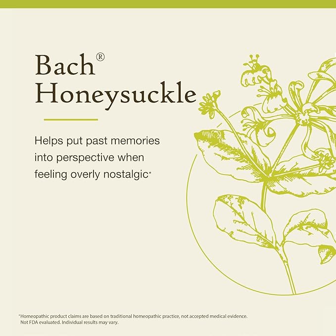Bach Original Flower Remedies, Honeysuckle - Embrace The Now - Natural Homeopathic Flower Essence for Emotional Balance - Vegan, Gluten Free, Sugar Free - 20mL Dropper