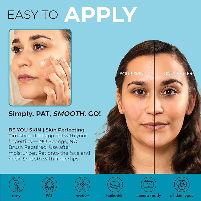 RADIANT - BE YOU SKIN Perfecting Tint with Hydrating Benefits - The Original Skin Perfector from the Creator of per-fekt - Lightweight, Natural Finish veryday Use. Enhance Skin Tone.