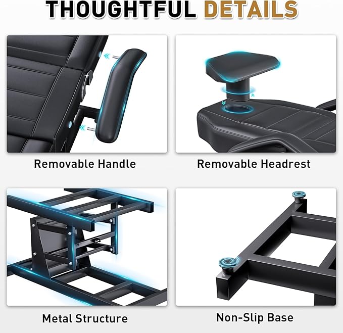 Full Electric Tattoo Chair Facial Bed for Esthetician, Electric Massage Tattoo Chair for with 4'' Think Premium Foam, Facial Bed for Esthetician, Physical Ajustable Therapy Table for Facial, Black