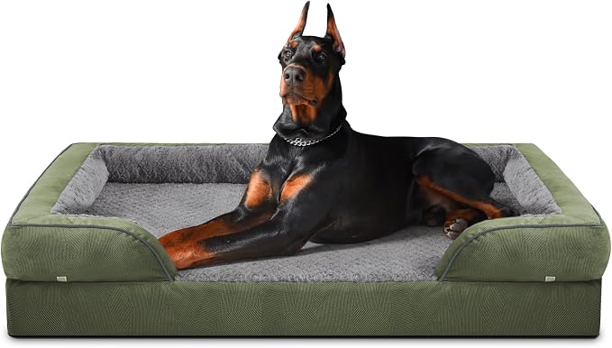 XXL Plus Orthopedic Dog Beds Large Sized, XL Washable Dog Sofa with Egg-Crate Foam, Waterproof Lining and Non-Skid Bottom