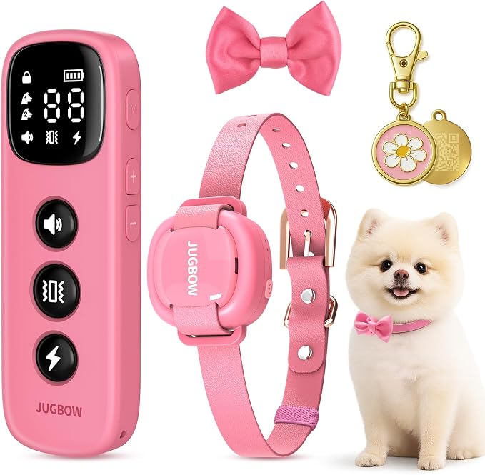 Shock Collar for 5-30lbs Mini Small Dogs,4200FT Range,Pink | Dog Training Collar with Remote,IPX8-Waterproof Rechargeable E-Collar with Beep, Vibration, Safe Shock,Security Lock