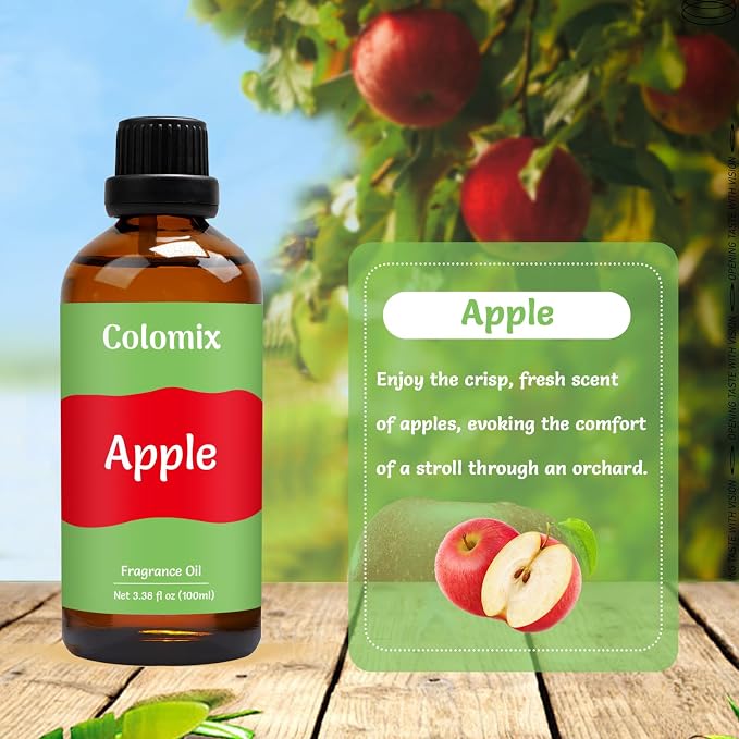 Premium 100ml Apple Scented Candle Fragrance Oil – Natural and Long-Lasting Scents for Diffusers for Home| Fresh Scent Essential Oil for Aroma, Soap Making & More, Candle Scented Oil Gifts