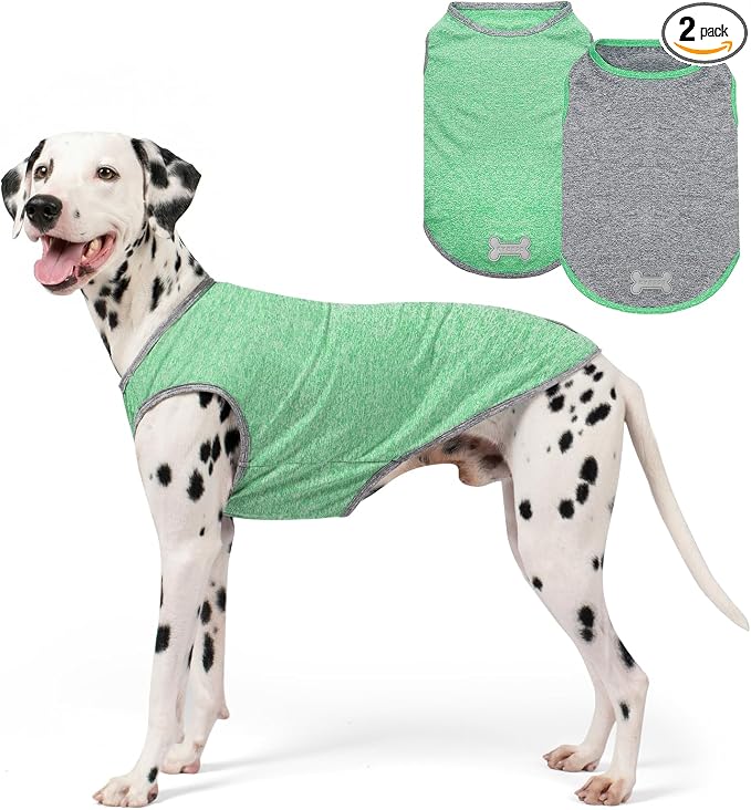 KYEESE 2Pack Dog Shirt for Large Dogs Sun Protection Tank Top for Summer | Reflective for Safety, Lightweight & Breathable, Shedding Control, Skin-Friendly for Sensitive Dogs, Easy On/Off, Quick Dry