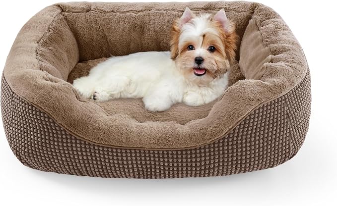 Small Dog Bed Orthopedic Warming Soft Calming Sleeping Durable with Anti-Slip Bottom