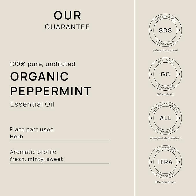 VINEVIDA Organic Peppermint Essential Oil - Gallon Organic Peppermint Oil Undiluted - Bulk Gallon Essential Oil for Soap Making