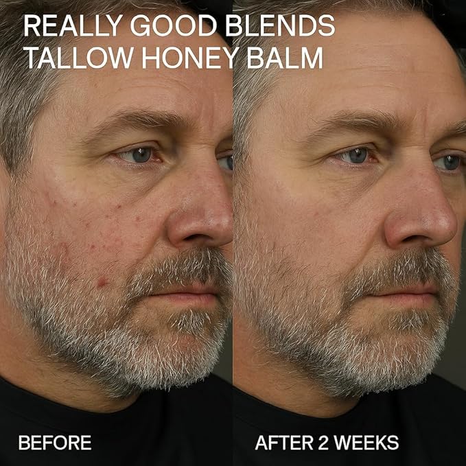 Tallow Honey Balm, Organic Body Butter, Grass-Fed Beef Tallow for Skin, Soothing All-Natural Moisturizer for Body and Face | Made in USA - 2 oz (Lavender)