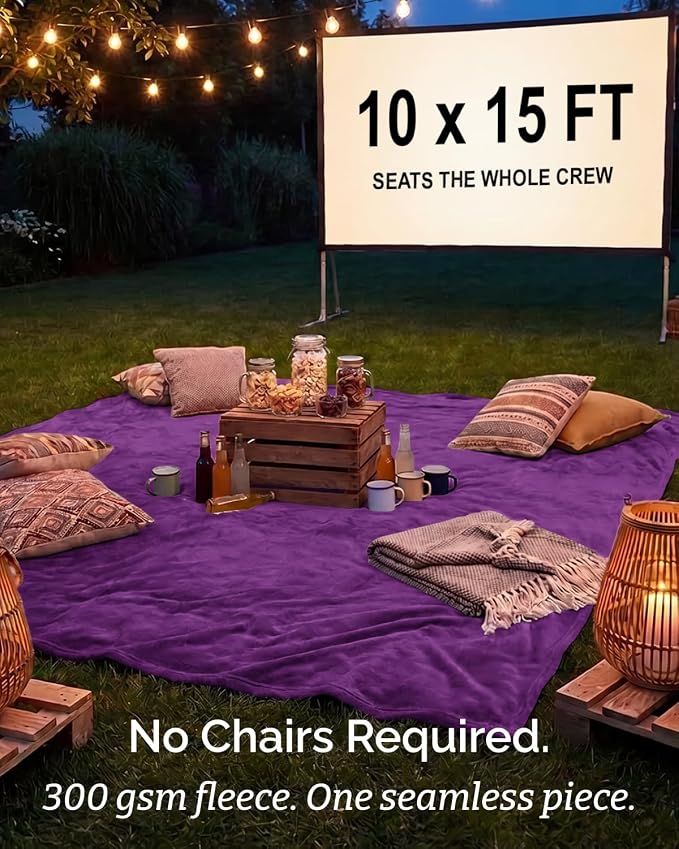 Ultra Soft Fleece Blanket Giant Blanket Size - Flannel Fleece Luxury Blanket - Lightweight for Couch Bed Chair - Thick, Warm and Breathable - All Season Cozy, Purple