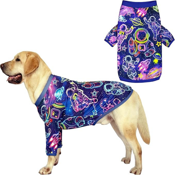 Dog T Shirts with Astronaut Pattern Printed Pet Shirt Softable Pajamas for Large Dogs,Astronaut XL