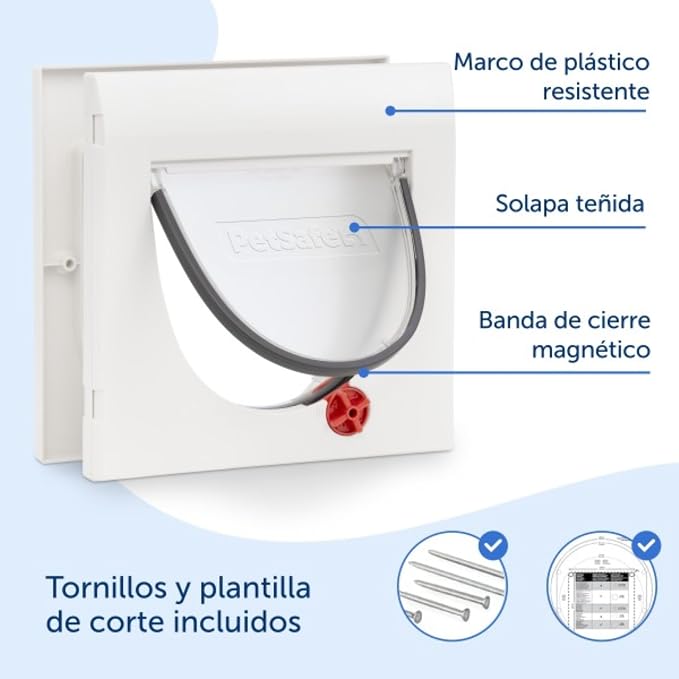 PetSafe Staywell Classic Manual 4-Way Locking Cat Flap – Cat Door with 4 Programmed Locking Settings, White, Tunnel Included