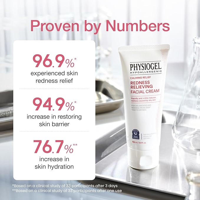 Physiogel Redness Reducing Cream – Ceramide Moisturizer for Dry, Sensitive & Redness-Prone Skin, Repairs Skin Barrier, Dermatologist-Tested, Fragrance-Free, Korean Skincare, 3.4 fl oz