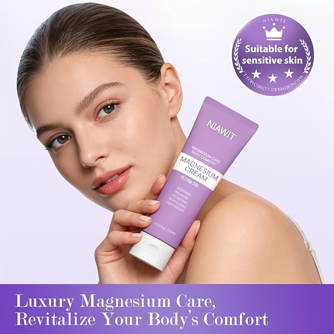 Magnesium Body Cream – Night Cream for Relaxation & Restful Body Comfort with Magnesium, Aloe, Shea Butter & Botanical Extracts | Non-Greasy, Fast-Absorbing, Gentle Texture