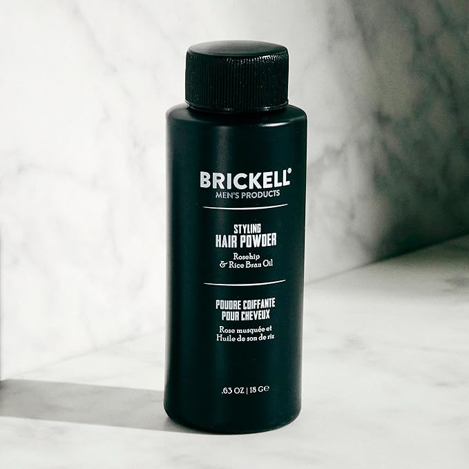 Brickell Men's Styling Hair Powder For Men, Creates Volume, Natural & Organic, Non-Greasy Texturizing Powder, 18g, Fragrance-Free