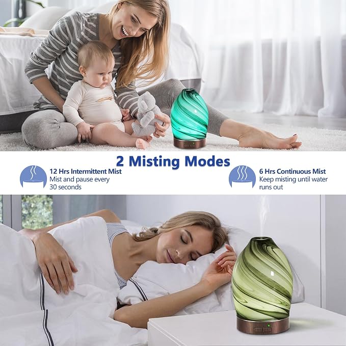 Essential Oil Diffuser Diffuser -Aromatherapy Diffuser for Essential Oils with Timer and 7 Colors LED Light Ultrasonic Diffuser with Auto Shut-Off, Home Office Decor&Gift（Storm Cloud）