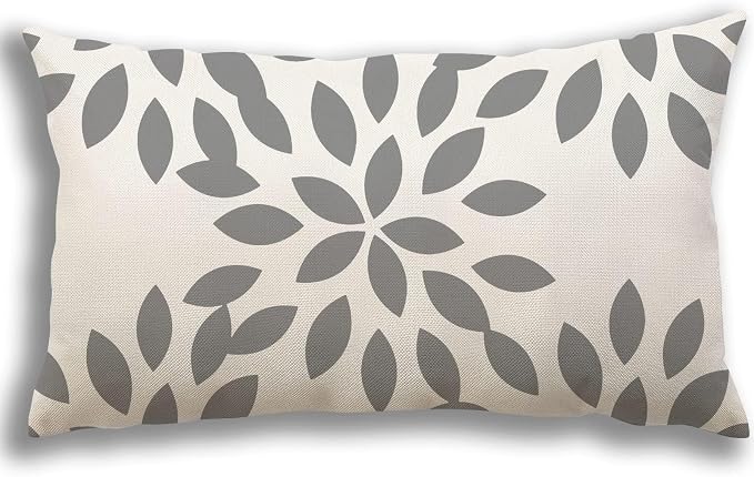 YCOLL Lumbar Pillow Covers 12x20 Set of 4, Modern Sofa Throw Pillow Cover, Decorative Outdoor Linen Fabric Pillow Case for Couch Bed Car，Gray