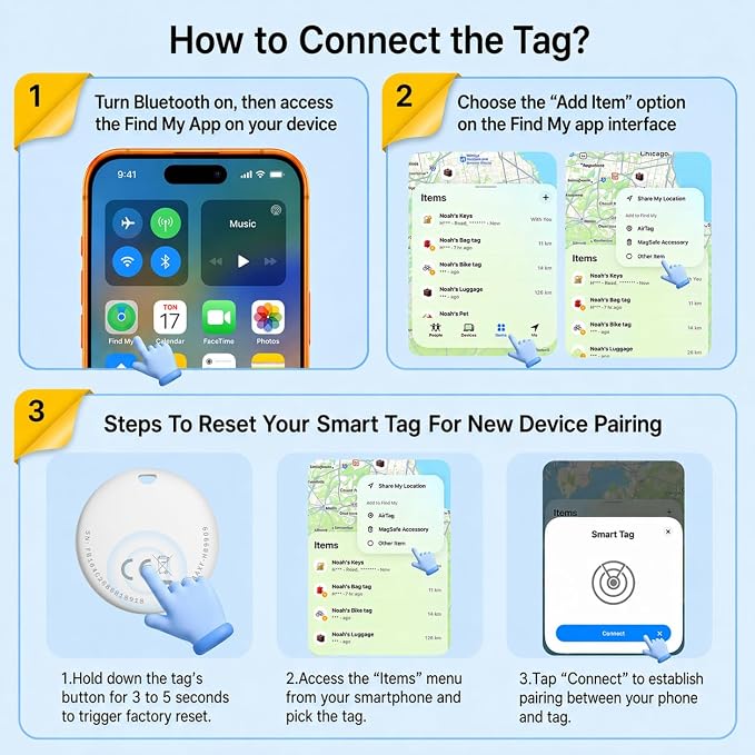 Air Tracker Tag 1 Pack, Item Finder for Apple Find My (iOS Only)