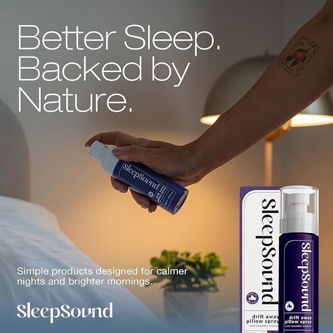 Sleep Sound Lavender Pillow Mist | Calming Bedtime Spray for Relaxation & Nighttime Routine | Long-Lasting Aromatherapy Mist Scent Bottle