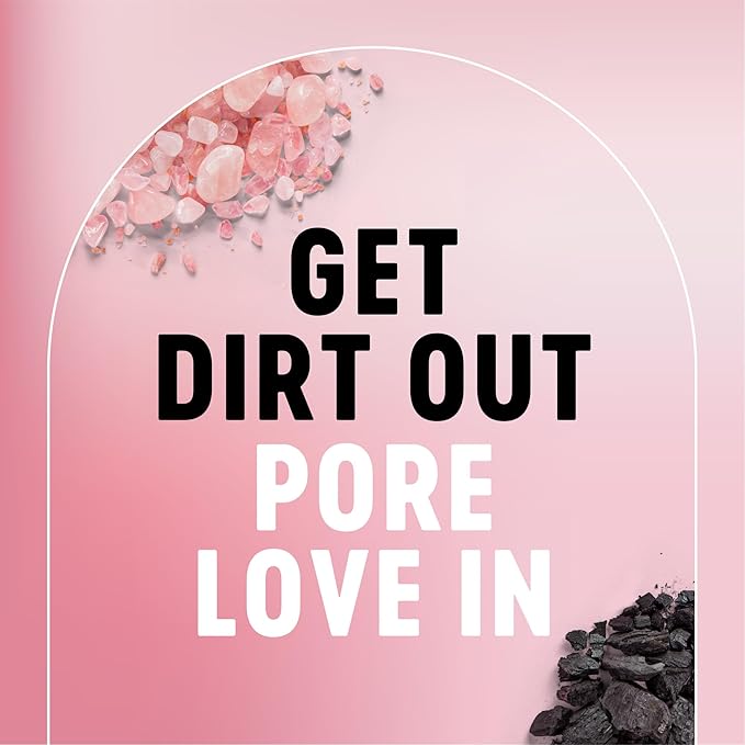 Bioré Rose Quartz + Charcoal Daily Purifying Cleanser, Oil Free Facial Cleanser Energizes Skin, Dermatologist Tested and Cruelty Free, 6.77 oz