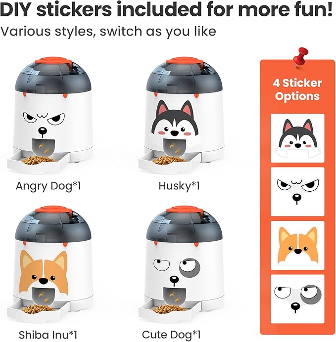 Potaroma Dog Puzzle Feeder Toy, Interactive IQ Training, Electronic Treat Dispenser, Automatic Rechargeable with Remote for Food Dispensing, All Breeds, 280ml Capacity (Pack of 2)
