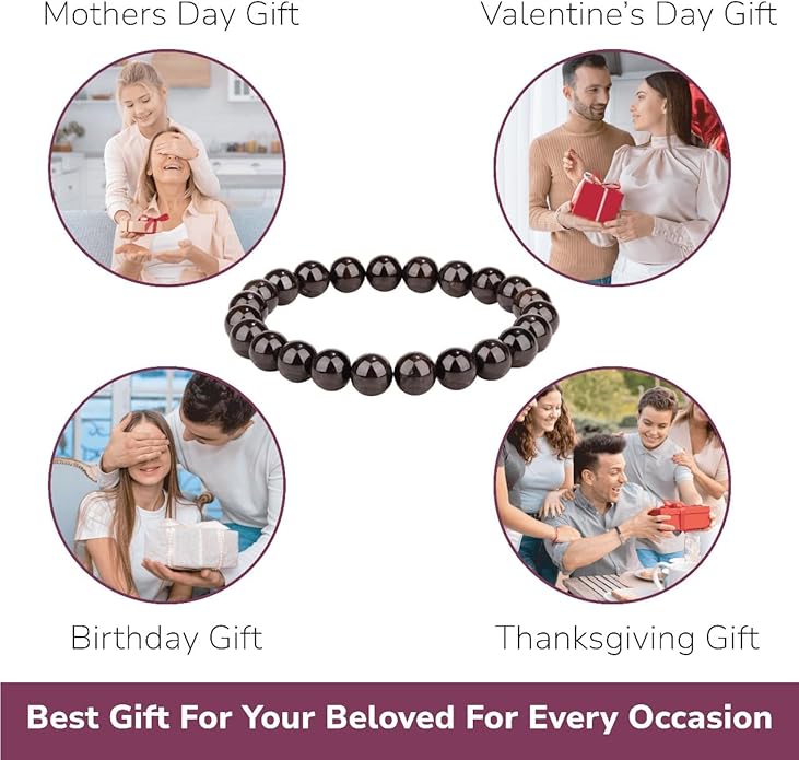 Crystal Vibe 8mm Beaded Bracelets For Women Men - Healing Crystal Bracelet - Adjustable Size