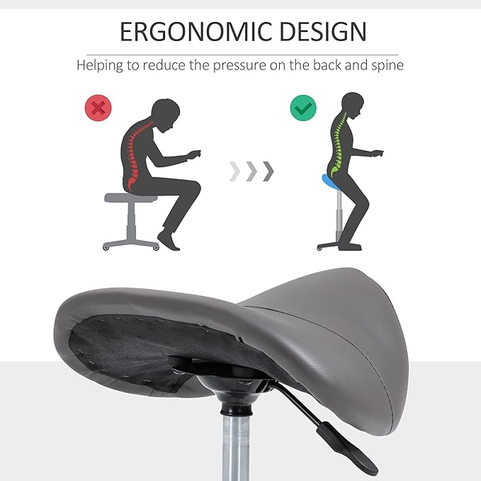 Saddle Stool Rolling Chair for Medical Massage Salon Spa Drafting,Adjustable Height Hydraulic Stool with Wheels for Tattoo Massage Nail-Tech